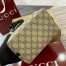 Gucci GG Emblem Mini Bucket Bag in Beige GG Canvas with Black Leather