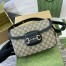 Gucci Horsebit 1955 Soft Small Shoulder Bag in GG Canvas with Black Leather
