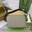 Gucci Horsebit 1955 Soft Small Shoulder Bag in GG Canvas with Black Leather
