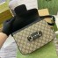 Gucci Horsebit 1955 Soft Small Shoulder Bag in GG Canvas with Black Leather