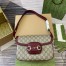 Gucci Horsebit 1955 Soft Small Shoulder Bag in GG Canvas with Red Leather