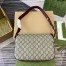 Gucci Horsebit 1955 Soft Small Shoulder Bag in GG Canvas with Red Leather