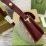 Gucci Horsebit 1955 Soft Small Shoulder Bag in GG Canvas with Red Leather