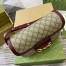 Gucci Horsebit 1955 Soft Small Shoulder Bag in GG Canvas with Red Leather
