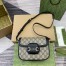Gucci Horsebit 1955 Soft Mini Shoulder Bag in GG Canvas with Black Leather