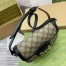 Gucci Horsebit 1955 Soft Mini Shoulder Bag in GG Canvas with Black Leather