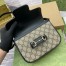Gucci Horsebit 1955 Soft Mini Shoulder Bag in GG Canvas with Black Leather