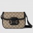 Gucci Horsebit 1955 Soft Mini Shoulder Bag in GG Canvas with Black Leather