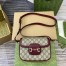 Gucci Horsebit 1955 Soft Mini Shoulder Bag in GG Canvas with Red Leather