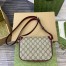Gucci Horsebit 1955 Soft Mini Shoulder Bag in GG Canvas with Red Leather