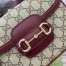 Gucci Horsebit 1955 Soft Mini Shoulder Bag in GG Canvas with Red Leather