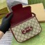 Gucci Horsebit 1955 Soft Mini Shoulder Bag in GG Canvas with Red Leather