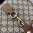 Gucci GG Emblem Mini Shoulder Bag in Beige GG Canvas with Brown Leather