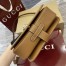 Gucci GG Emblem Mini Shoulder Bag in Beige GG Canvas with Brown Leather