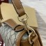 Gucci GG Emblem Mini Shoulder Bag in Beige GG Canvas with Brown Leather