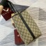 Gucci GG Emblem Medium Tote Bag in Beige GG Canvas with Black Leather