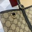 Gucci GG Emblem Medium Tote Bag in Beige GG Canvas with Black Leather