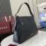 Gucci GG Emblem Medium Shoulder Bag in Black Calfskin