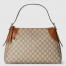 Gucci GG Emblem Medium Shoulder Bag in Beige GG Canvas