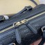 Gucci GG Emblem Small Top Handle Bag in Black GG Grainy Leather