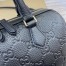 Gucci GG Emblem Small Top Handle Bag in Black GG Grainy Leather