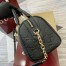 Gucci GG Emblem Small Top Handle Bag in Black GG Grainy Leather