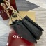 Gucci GG Emblem Small Shoulder Bag in Black GG Grained Leather