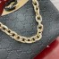 Gucci GG Emblem Small Shoulder Bag in Black GG Grained Leather