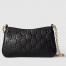 Gucci GG Emblem Super Mini Shoulder Bag in Black GG Grainy Leather