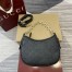 Gucci GG Emblem Small Shoulder Bag in Black GG Grainy Leather