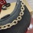 Gucci GG Emblem Small Shoulder Bag in Black GG Grainy Leather
