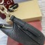 Gucci GG Emblem Small Shoulder Bag in Black GG Grainy Leather