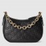 Gucci GG Emblem Small Shoulder Bag in Black GG Grainy Leather