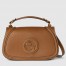 Gucci New Blondie Medium Top Handle Bag in Brown Leather