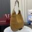 Gucci B Medium Shoulder Bag in Brown Suede Leather