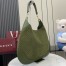 Gucci B Medium Shoulder Bag in Green Suede Leather