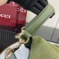 Gucci B Medium Shoulder Bag in Green Suede Leather