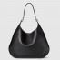 Gucci B Medium Shoulder Bag in Black Grained Leather
