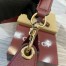 Gucci B Medium Shoulder Bag in Red Grained Leather