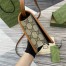 Gucci GG Emblem Super Mini Shoulder Bag in Beige GG Canvas with Brown Leather