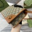 Gucci GG Emblem Super Mini Shoulder Bag in Beige GG Canvas with Brown Leather