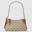 Gucci GG Emblem Super Mini Shoulder Bag in GG Canvas with Brown Leather