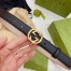 Gucci Interlocking G Buckle Belt 25MM in Black Leather 