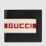 Gucci Bi-fold Wallet in Black Leather with Stripe