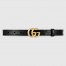 Gucci GG Marmont Thin Belt 20MM in Black Embossed Crocodile Leather