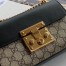 Gucci Padlock Small Shoulder Bag in GG Canvas with Black Leather