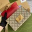 Gucci Padlock Small Shoulder Bag in GG Canvas with Red Leather