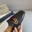 Gucci Women's Slippers in Black Leaher with Signature Web