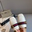 Gucci Women's Slippers in White Leaher with Signature Web