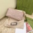 Gucci GG Marmont Zip Around Wallet In Dusty Pink Matelasse Leather